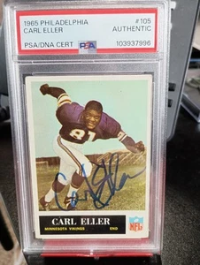 Carl Eller signed 1965 Philadelphia #105 PSD DNA Rookie Autogrammkarte RC AUTO - Bild 1 von 7