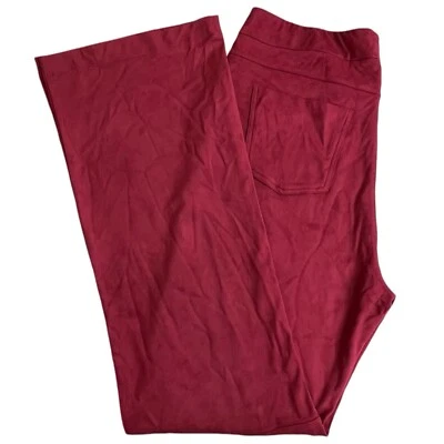 Pantalones acampanados Soft Surroundings para mujer de gamuza sintética rojos medianos tiro alto Foto 1 de 4