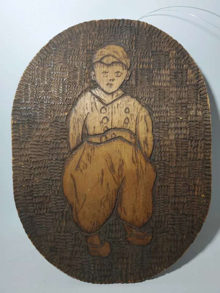 OLD DUTCH CARVED WOODEN PIECE VINTAGE  - Image 1 of 4
