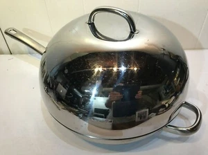 Int. Cookware Lg Aluminum Stainless Tri-Ply Base Pan Pot Wok Stainless Steamer - Picture 1 of 12