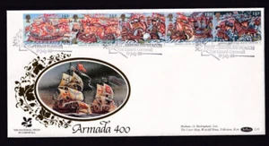 1988 Spanish Armada 400 Beacon Lizard Cornwall special pmk on Benham OFFICIAL - Picture 1 of 1
