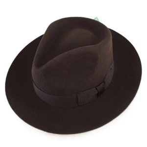 Indiana Jones Style Fedora Hat 100% Wool Felt Fedora Hat Crushable Fedora Hat - Picture 1 of 12