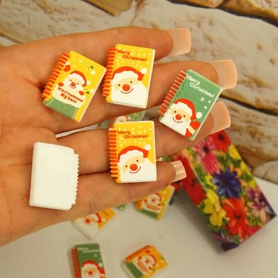 MINI LIBROS CASA DE MUÑECAS cabujones traseros planos LIBROS DE SANTA PARA MANUALIDADES HÁGALO USTED MISMO Regalo en caja Foto 1 de 4