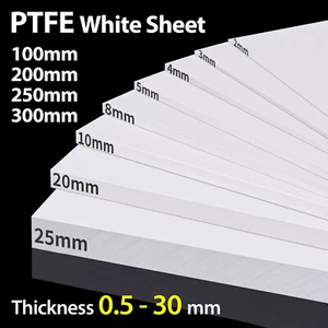 PTFE White Sheet 0.5mm to 30mm Thick Various Sizes 100mm to 300mm - Picture 1 of 90