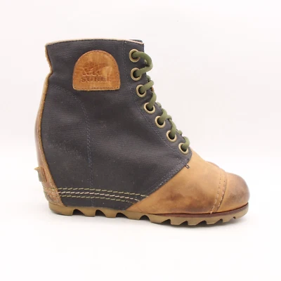 Sorel PDX Lexie Wedge Women's Size 6 Ankle Boot Leather Tan Lace Up NL2174 - Image 1 of 4