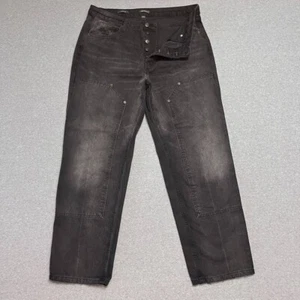 Wild Fable Jeans Damen 16 schwarz höchste Leibhöhe gerades Doppelknie Skater Denim - Bild 1 von 12