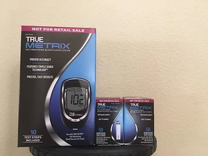 TRUE Metrix Glucose Test Strips 100CT+FREE Meter KIT Lancing Device, 110 Lancets - Picture 1 of 3