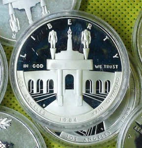 LOOK! 1984 S Proof US Olympic Coliseum Silver Dollar One Dollar - 99¢ Start! - Picture 1 of 3