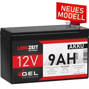 Batterie 9AH 12V plomb GEL batterie RÉSISTANT AU CYCLE première 7Ah 7,2Ah 9,5Ah 10Ah 12Volts - Photo 1/4