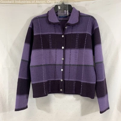 Cárdigan para mujer Gently Loved Karen Scott púrpura, talla S Foto 1 de 3