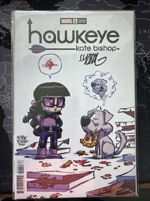 Libro de historietas Hawkeye Kate Bishop #1 Skottie Young variante 22 Young Avengers firmado Foto 1 de 4