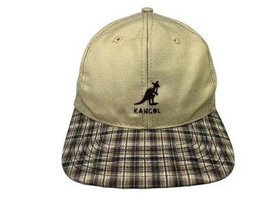 Винтажный 90-х KANGOL коричневый/шотландский кожаный ремень бейсбольная шляпа сделано в США гольф поход лето - Изображение 1 из 4