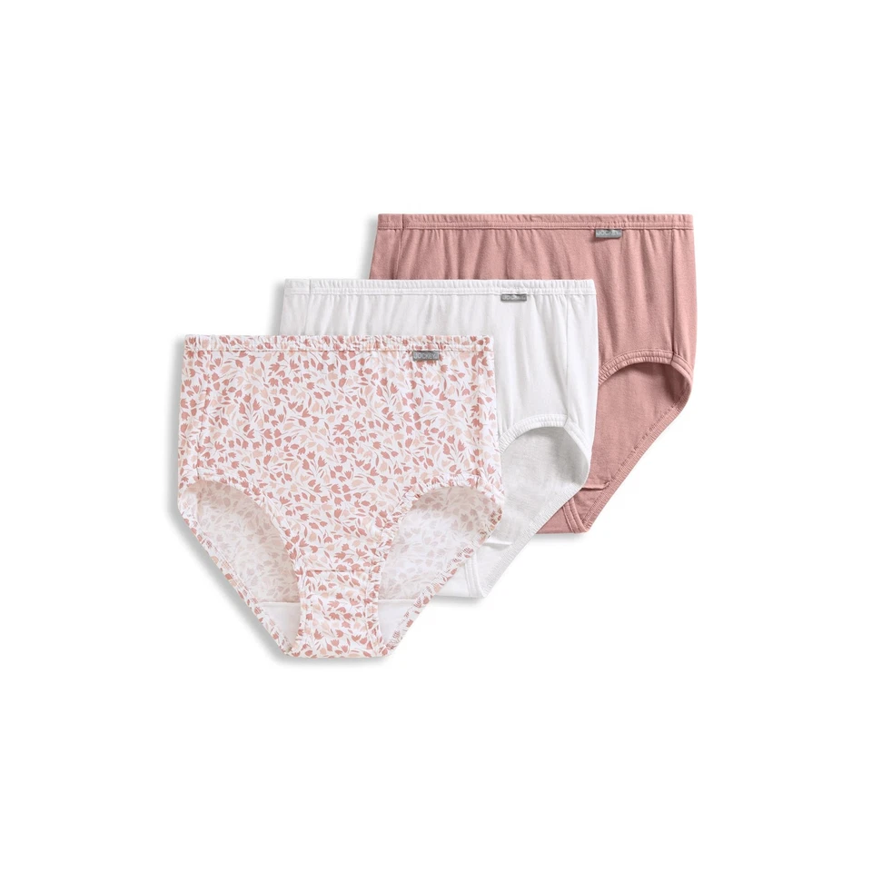 Paquete de 3 calzoncillos Jockey Elance para mujer talla grande - blanco diamante/primado floral/rosa 8 Foto 1 de 1