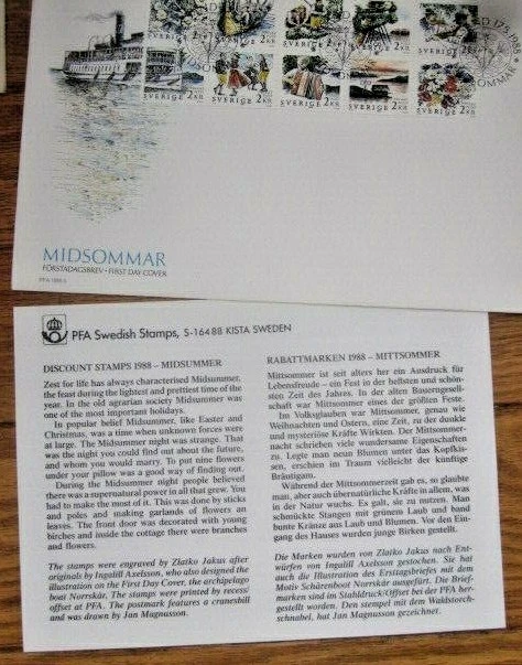 CELEBRACIÓN DE VERANO MÚSICA BARCOS BAILANDO FLORES 10 SELLOS FDC 1988 + TARJETA INFORMATIVA Foto 1 de 1