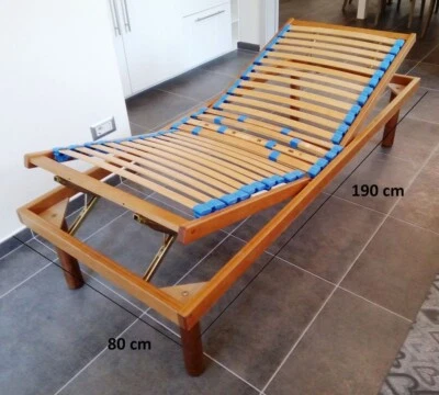 Rete a Doghe in legno con alzata manuale per letto singolo - Immagine 1 di 4