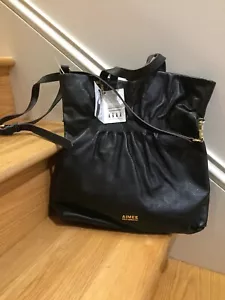 AIMEE KESTENBERG Fifth Avenue TOTE Black Purse LEATHER Handbag GOLD NWT $248 - Picture 1 of 17