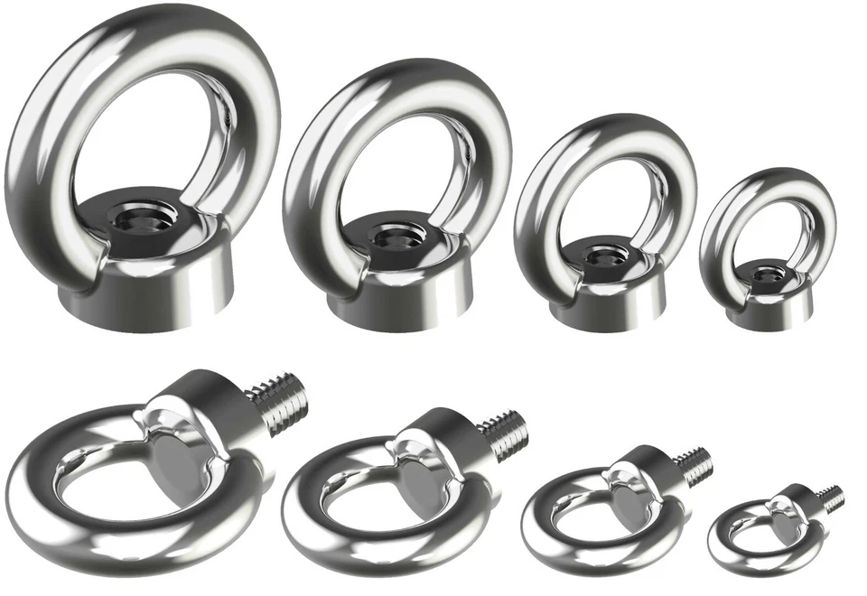 Ringmutter Ringschraube Edelstahl M3 M4 M5 M6 M8 M10 M12 Verzurröse Auge Ring - Bild 1 von 1