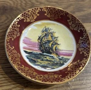 Sea Ship Pin dish 4" Weatherby Royal Falcon Gift Ware , England  1980s Souvenir - Picture 1 of 4
