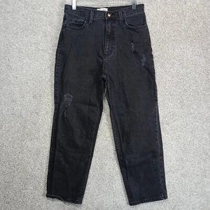 Universal Thread Jeans Womens 8/29 Black Stretch Denim Straight Leg Distressed - Picture 1 of 14
