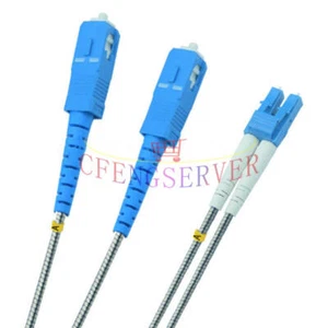 30M Outdoor Waterproof Field Fiber Patch Cord LC to SC LC-SC SM 9/125 Duplex - Picture 1 of 5