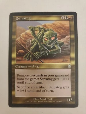 MTG Magic The Gathering Card Sarcatog Creature Let's go Red White Odyssey  - Image 1 of 2