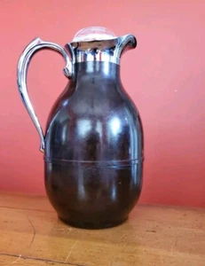 Bakelite Glass Thermos Flask Mid Century Modern Vintage Chrome Handle USA - Picture 1 of 14