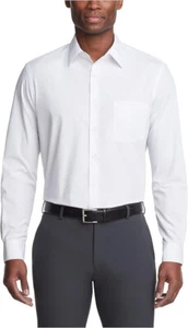 Van Heusen Stain Shield Regular Fit Stretch Men's Shirt, White, M - Picture 1 of 2