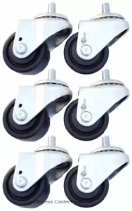 25DRG6 2 1/2" Caster Set of 6 for True Refrigerators, Brakes, Polyolefin Wheels - Picture 1 of 2