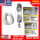 Block and Tackle 1100 Lbs 2200 LBS Breaking Strength Heavy Duty Pulley 50 Ft New