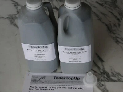Dois frascos de refil de toner Kyocera KM-1525 1530 1570 2030 2070 37028011 CD1015 - Imagem 1 de 2