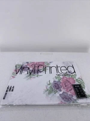 "Mantel floral estampado vinilo 54"" X 72"" punto de cruz y efecto encaje vinilo nuevo de stock" Foto 1 de 4