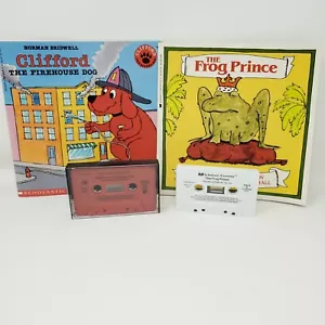 2 Vintage mitgelesene Bücher mit Kassetten, Scholastic, Clifford & Froschprinz - Bild 1 von 5