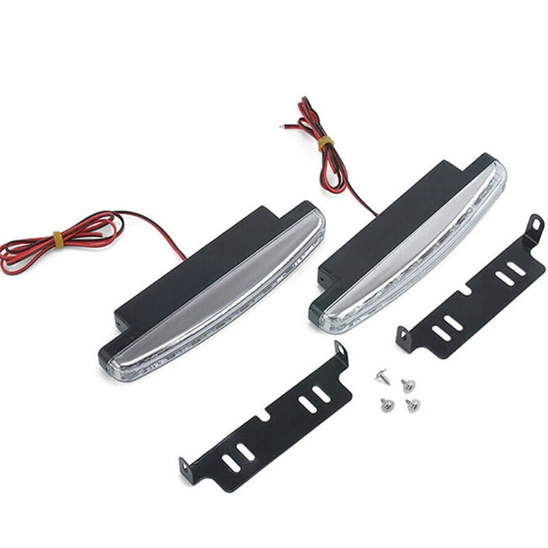 2 Piezas Coche 8 LED DRL Luz Antiniebla Conducción Diurna Luz Cabeza Blanco Foto 1 de 4