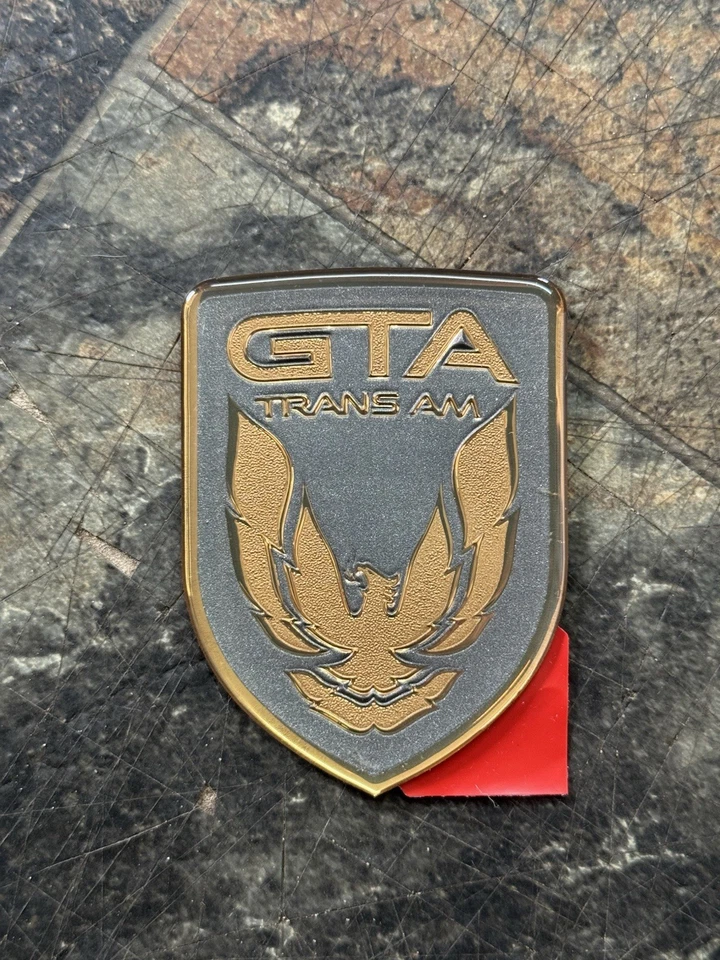 NOS 1991-92 Firebird Trans Am GTA Front Bumper Nose Emblem Gunmetal Grey GM RARE - Image 1 of 2