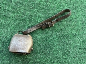 Antique Cow Bell Leather Strap Vintage Farm Cattle Bell - Picture 1 of 8