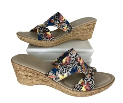 Toscana por Easy Street Arezzo padrão floral cunha deslizante 10 média - Imagem 1 de 4