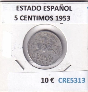 CRE5313 MONEDA ESPAÑA ESTADO ESPAÑOL 5 CENTIMOS 1953 - Imagen 1 de 2