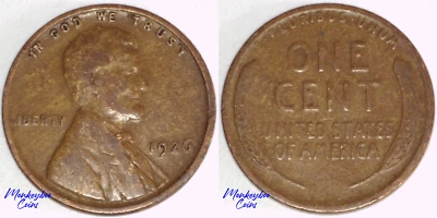 1926 Lincoln Wheat Cent - Woody Wood Grain Improper Alloy Mix - Rare Mint Error - Image 1 of 4