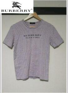 Men JP size M Striped T-Shirt/Short Sleeve/Basic/Embroidery/Logo/Made In Japan