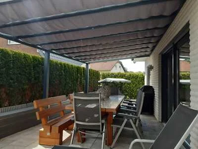 GÖTZ GARDINEN MAß-KONFEKTION Seilspannmarkise Beschattung TOP Terrassenüberdachung EDELSTAHL KEINE LAUFHAKEN