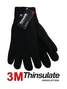Adults 3M Thinsulate™ Full Finger Knitted Thermal Gloves by Heat Guard™ GL130BK - Picture 1 of 1