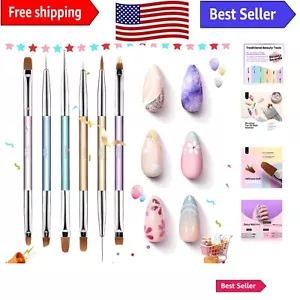 Lightweight Nail Art Brush Set for Easy DIY Nail Designs - Money-Back Guarantee - Picture 1 of 11