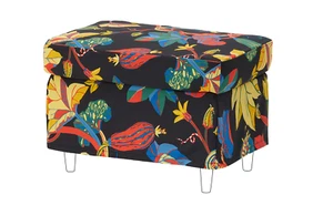IKEA STRANDMON Slipcover For Footstool, Stigsbo Multicolour Black 100% Cotton - Picture 1 of 5