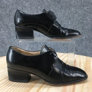 Enzo Angiolini Heels Womens 6 M Oxford Pumps Comfort Black Leather Lace Up - Picture 1 of 16