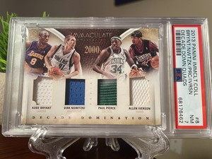 2013-14 Panini Immaculate Decades Kobe Dirk Peirce Iverson PATCH /14 PSA 7