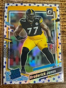 2023 Optic Football Broderick Jones Blue Star Emoji Holo PRIZM SP Rated Rookie - Bild 1 von 9