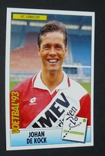 #143 JOHAN DE KOCK FC UTRECHT PANINI FOOTBALL VOETBAL 93 1992-1993 HEREDIVISIE