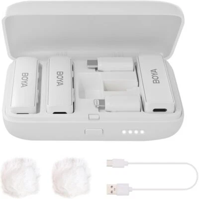 BOYA BOYALINK-W 无线 Lavalier 麦克风 适用于 iPhone/Android/相机 Vlogging, — 第 1/4 张图片