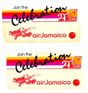 Pegatinas Air Jamaica 21 aniversario 2 pegatinas 4 pulgadas - Imagen 1 de 1