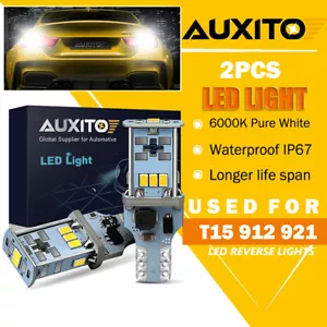 2X AUXITO Canbus 912 921 T15 W16W White LED Bulb For Car Backup Reverse Light - Foto 1 di 12